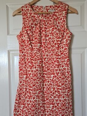 Banana Republic 2P Red/orange and Cream Printed Midi Dress